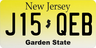 NJ license plate J15QEB