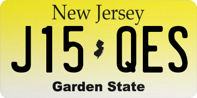 NJ license plate J15QES