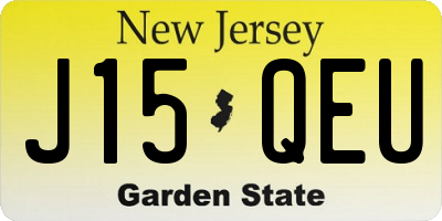 NJ license plate J15QEU