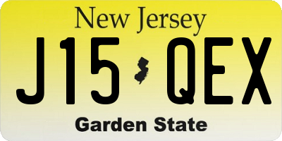 NJ license plate J15QEX