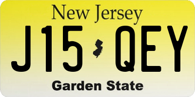 NJ license plate J15QEY