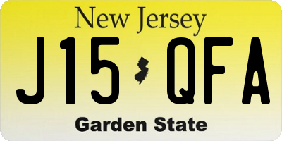 NJ license plate J15QFA