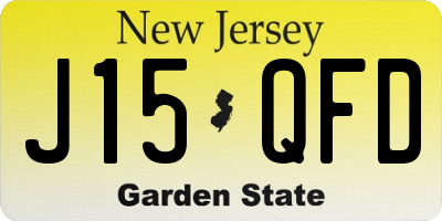 NJ license plate J15QFD