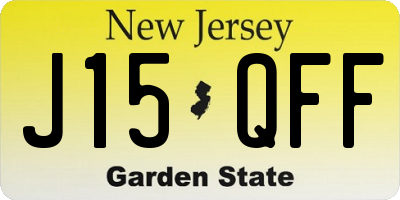 NJ license plate J15QFF
