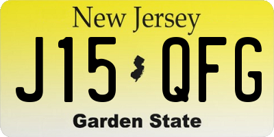 NJ license plate J15QFG