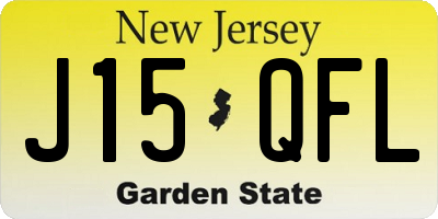 NJ license plate J15QFL