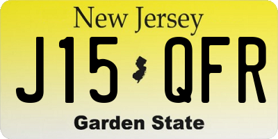 NJ license plate J15QFR