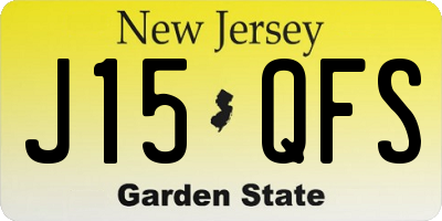 NJ license plate J15QFS