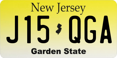 NJ license plate J15QGA