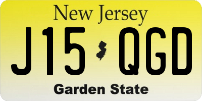 NJ license plate J15QGD