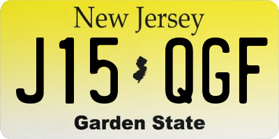 NJ license plate J15QGF