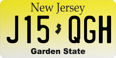 NJ license plate J15QGH