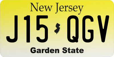 NJ license plate J15QGV