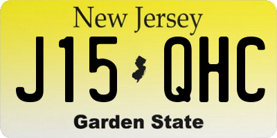 NJ license plate J15QHC