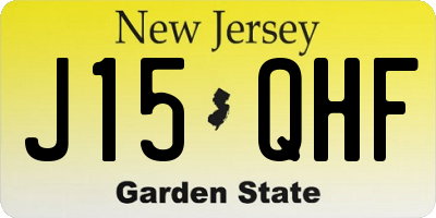 NJ license plate J15QHF