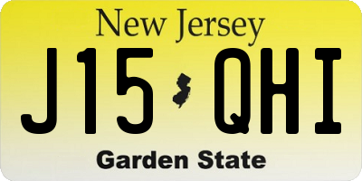 NJ license plate J15QHI