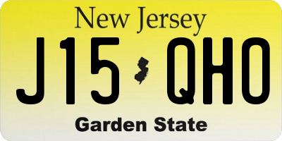 NJ license plate J15QHO