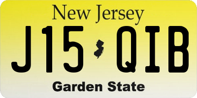 NJ license plate J15QIB