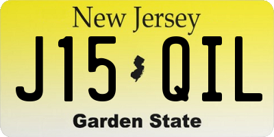 NJ license plate J15QIL