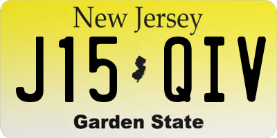 NJ license plate J15QIV