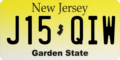 NJ license plate J15QIW