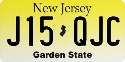 NJ license plate J15QJC