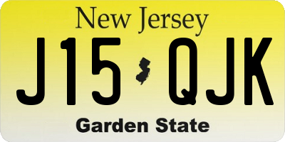 NJ license plate J15QJK