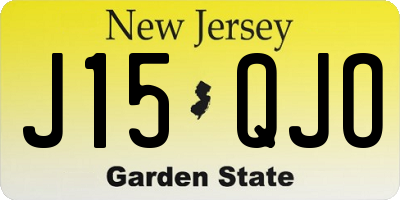 NJ license plate J15QJO