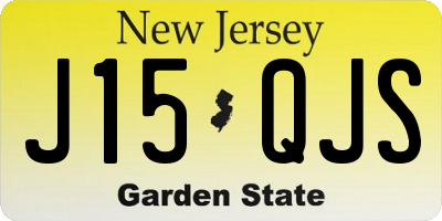 NJ license plate J15QJS