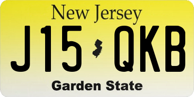 NJ license plate J15QKB