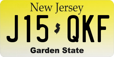 NJ license plate J15QKF
