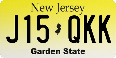 NJ license plate J15QKK