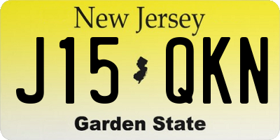 NJ license plate J15QKN