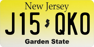 NJ license plate J15QKO