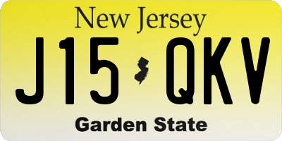 NJ license plate J15QKV