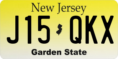 NJ license plate J15QKX