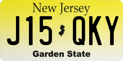 NJ license plate J15QKY