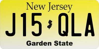 NJ license plate J15QLA