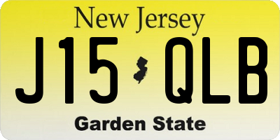 NJ license plate J15QLB