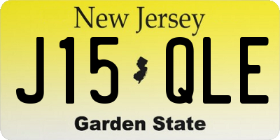 NJ license plate J15QLE