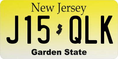 NJ license plate J15QLK