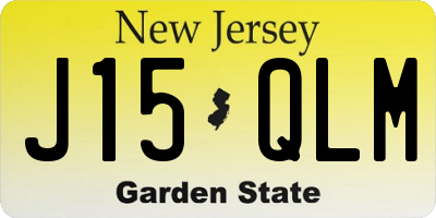 NJ license plate J15QLM
