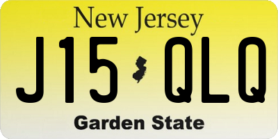 NJ license plate J15QLQ