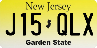 NJ license plate J15QLX