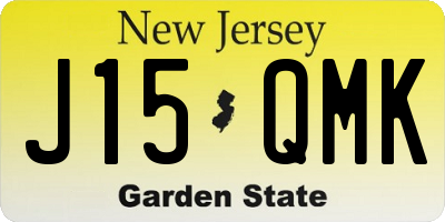 NJ license plate J15QMK