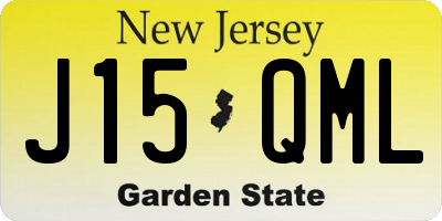 NJ license plate J15QML