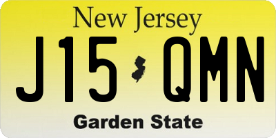 NJ license plate J15QMN