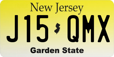 NJ license plate J15QMX