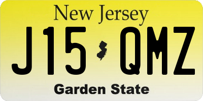 NJ license plate J15QMZ