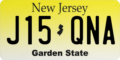 NJ license plate J15QNA